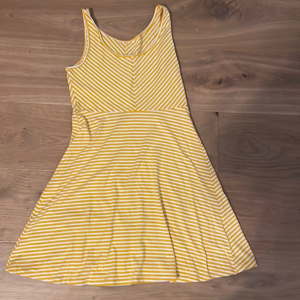 Yellow dress with stripes